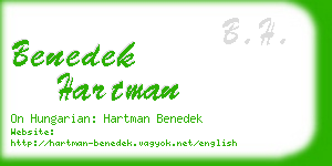 benedek hartman business card